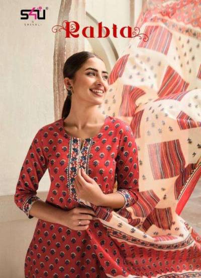 Rabta By S4U Fancy Cotton Readymade Kurti Pant And Dupatta Collection